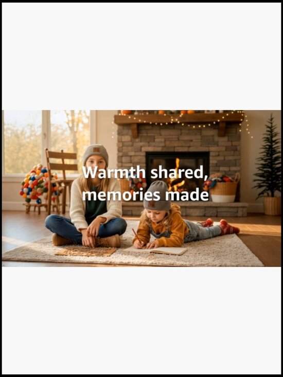 Matching Sister Knit Beanies Set Big Sis Lil Sis Leather Patch Hat main image 7